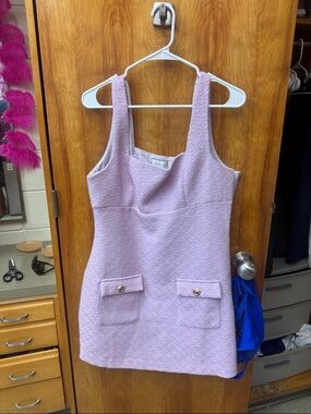 Endless Rose Lilac Bouclé Pocket Mini Dress